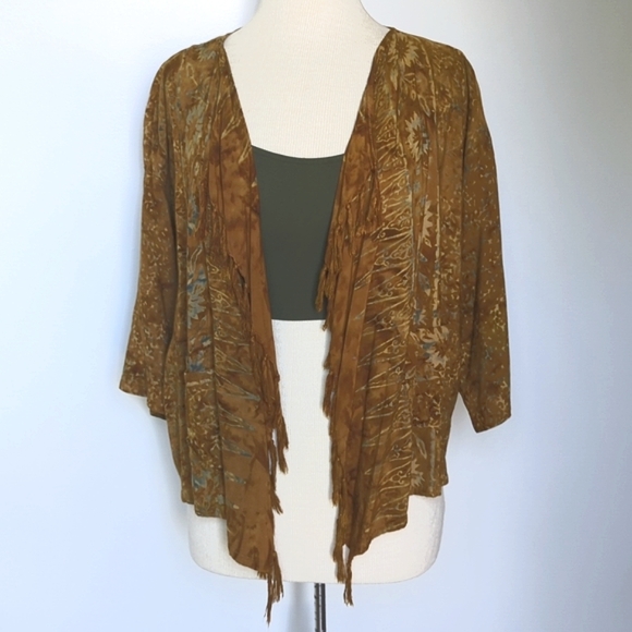 Fringe Tie Dye Boho Cartigan - Picture 2 of 7